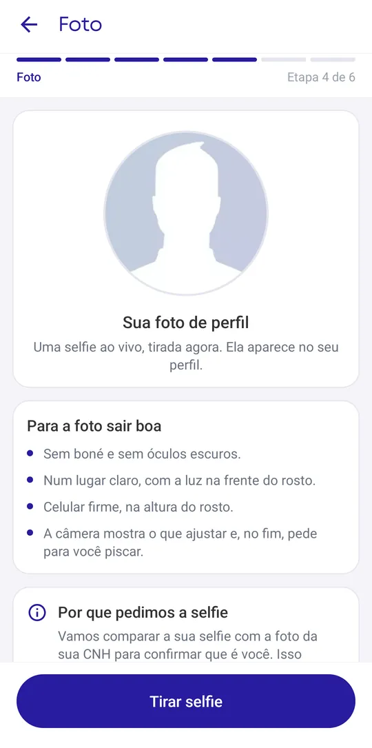 Etapa Foto com as dicas para a selfie