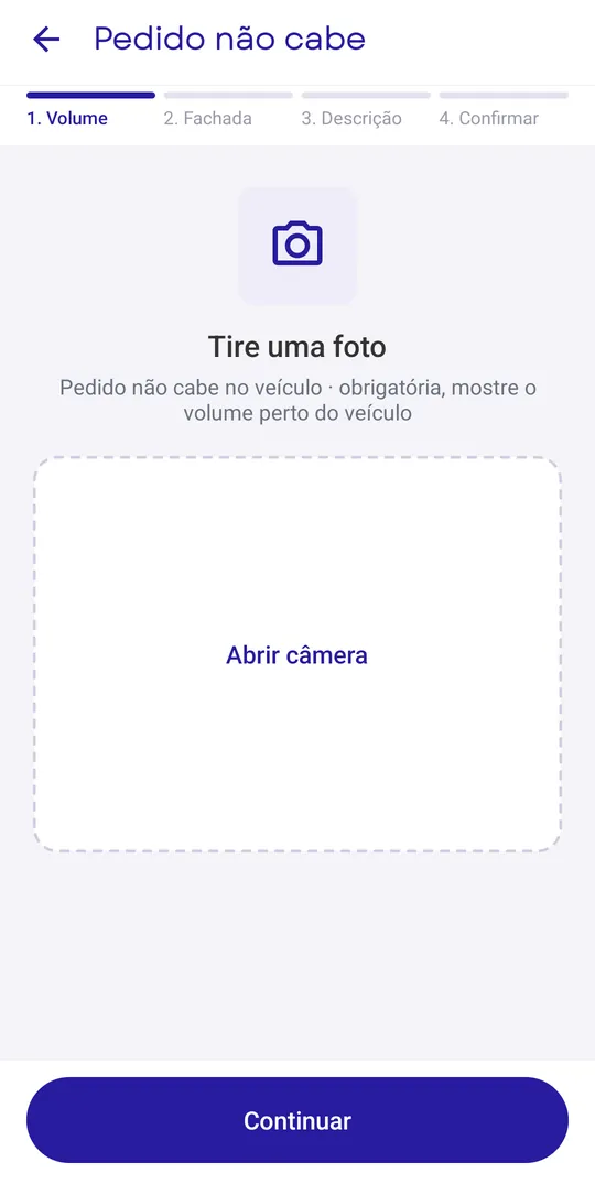 Pedido não cabe: foto do volume